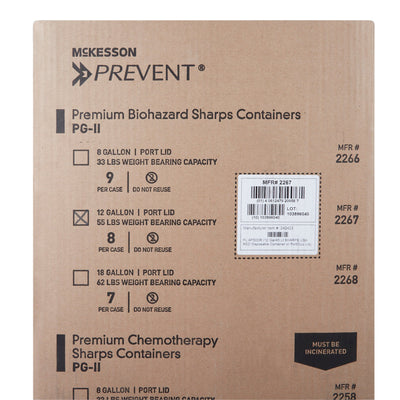 McKesson Prevent® Sharps Container, 12 Gallon, 20-4/5 x 17-3/10 x 13 Inch, 1 Case of 8 () - Img 6