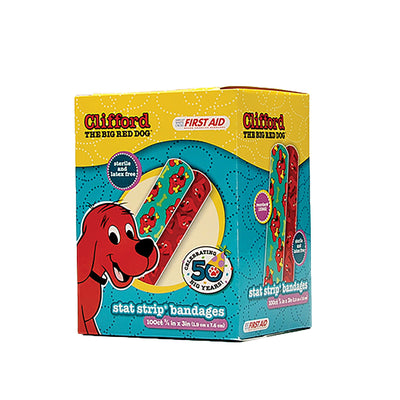 American® White Cross Stat Strip® Clifford the Big Red Dog Adhesive Strip, ¾ x 3 Inch, 1 Case of 12 (General Wound Care) - Img 2