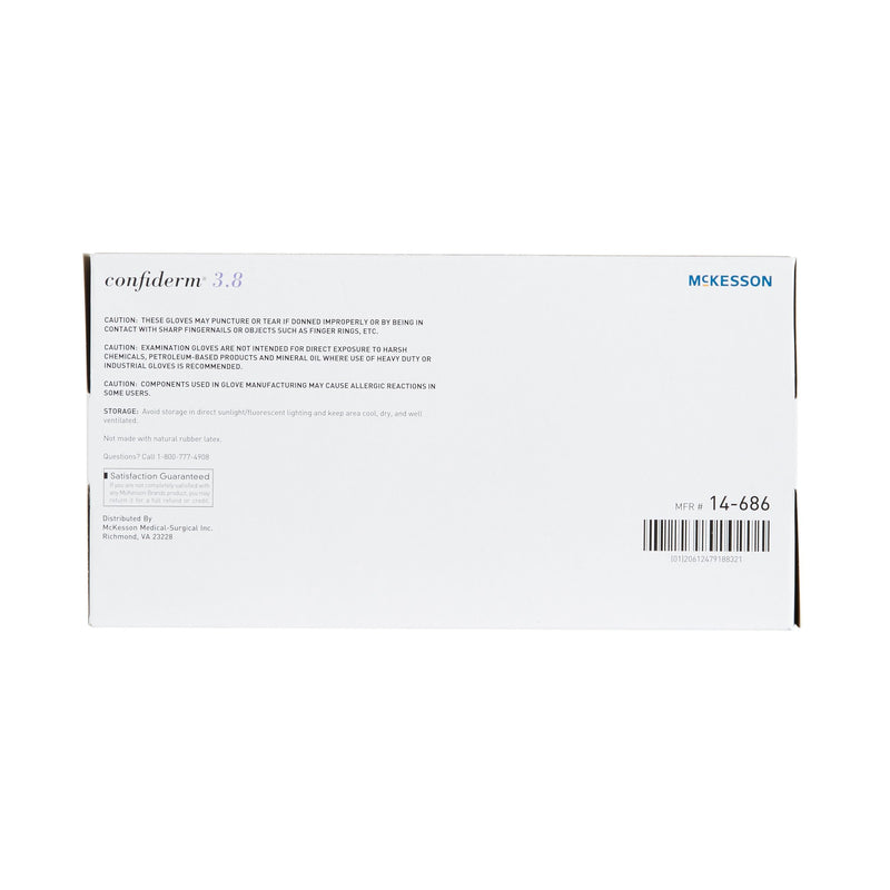 McKesson Confiderm® 3.8 Nitrile Exam Glove, Medium, Blue, 1 Box of 100 () - Img 2