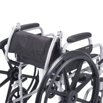 drive™ Poly-Fly High Strength Lightweight Wheelchair / Flyweight Transport Chair, Black with Silver Finish, 1 Each (Mobility) - Img 3