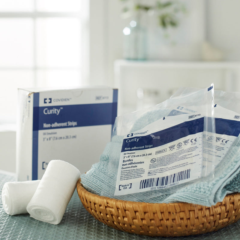 Curity™ Oil Emulsion Impregnated Dressing, 3 x 8 Inch, 1 Box of 24 (Advanced Wound Care) - Img 6