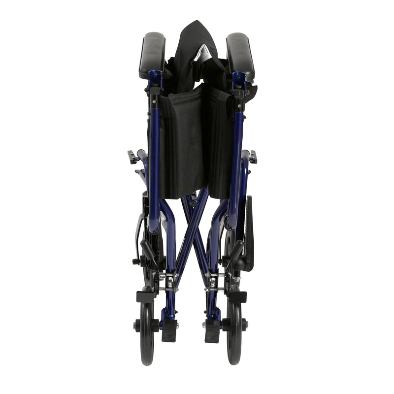 drive™ Lightweight Transport Chair, Blue, 17-Inch Seat Width, 1 Each (Mobility) - Img 3