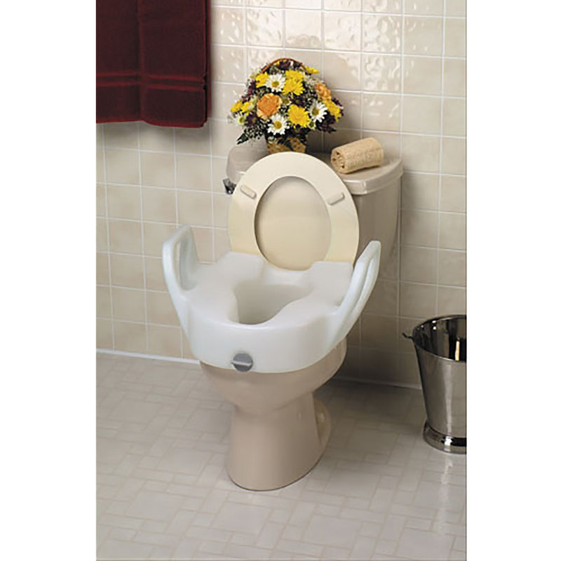 Lock-On Elevated Toilet Seat with Arms, 1 Each (Raised Toilet Seats) - Img 2