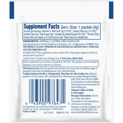 Nutrisource® Fiber Oral Supplement, 4 Gram Packet, 1 Case of 75 (Nutritionals) - Img 2