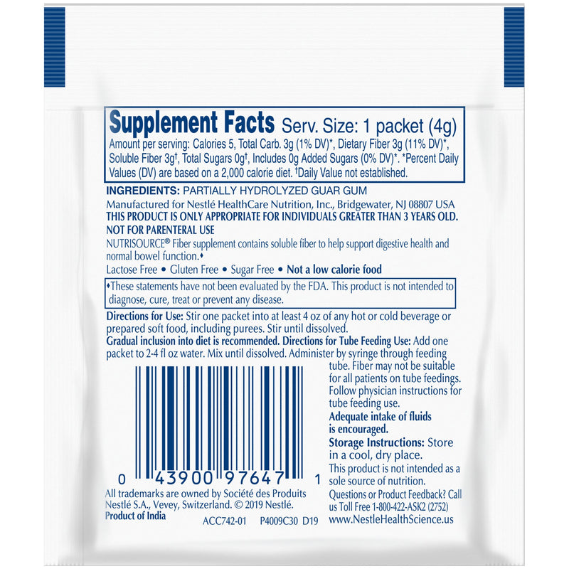 Nutrisource® Fiber Oral Supplement, 4 Gram Packet, 1 Case of 75 (Nutritionals) - Img 2