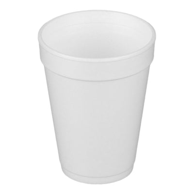Dart Drinking Cup, White, Styrofoam, Disposable, 14 ounce, 1 Case of 1000 (Drinking Utensils) - Img 1