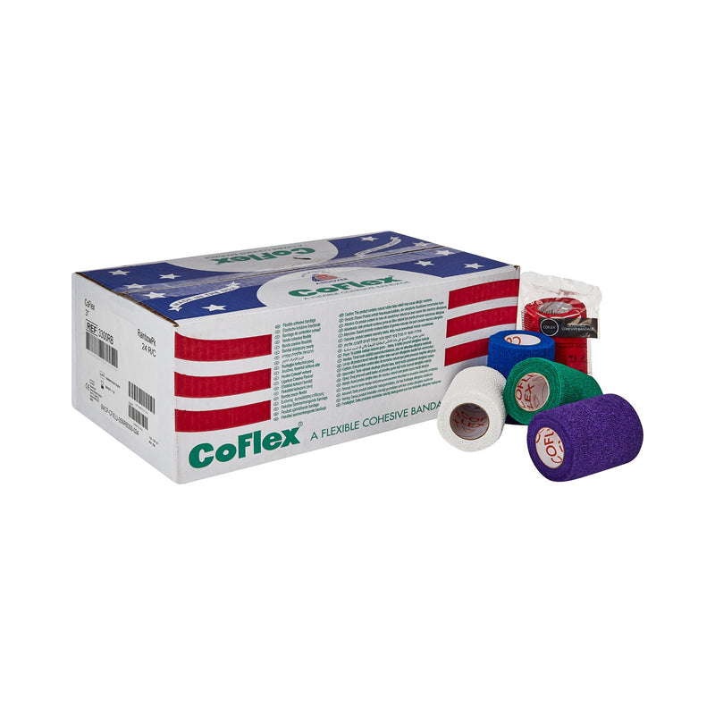 CoFlex® Self-adherent Closure Cohesive Bandage, 3 Inch x 5 Yard, 1 Case of 24 (General Wound Care) - Img 1