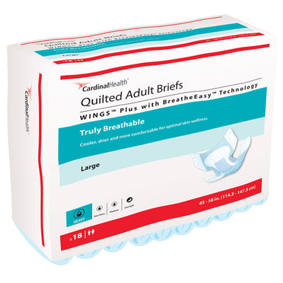 Wings™ Quilted Plus with BreatheEasy™ Technology Incontinence Brief, Large, 1 Bag of 18 () - Img 3