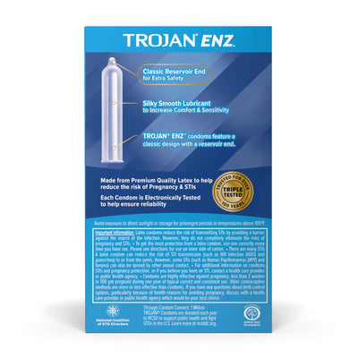 Trojan-Enz® Condom, 1 Box of 3 (Over the Counter) - Img 2