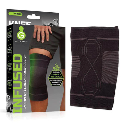 Green Drop Knee Compression Sleeve - Infused Injury Support, L/XL, 1 Box of 48 (Immobilizers, Splints and Supports) - Img 1