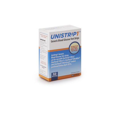 Unistrip™ Blood Glucose Test Strips, 1 Box of 50 (Diabetes Monitoring) - Img 2