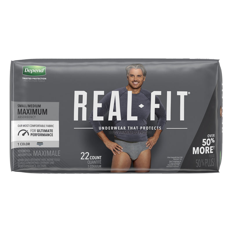 Depend® Real Fit® Maximum Absorbent Underwear, Small / Medium, 22 per Package, 1 Pack of 22 () - Img 5