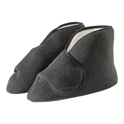 Silverts® Deep and Wide Diabetic Bootie Slippers, Black, Large, 1 Pair (Slippers and Slipper Socks) - Img 1