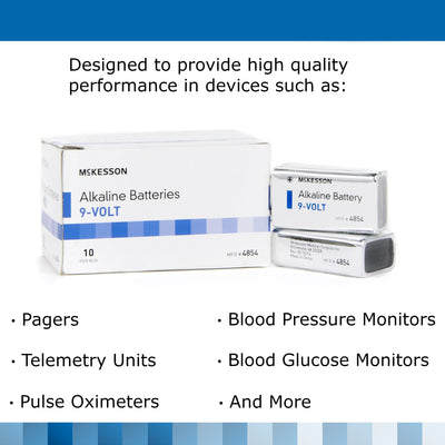 McKesson Alkaline Battery, 9V Cell, 1 Box of 10 (Electrical Supplies) - Img 3