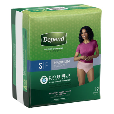 Depend FIT-FLEX Absorbent Underwear, Women's, Tan, Small, 24" to 30" Waist/Hip, 1 Case of 38 () - Img 2