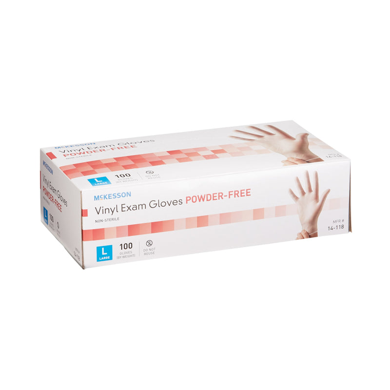 McKesson Vinyl Exam Glove, Large, Clear, 1 Box of 100 () - Img 4