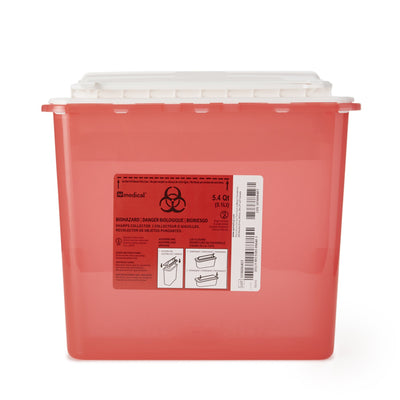 AP Line Biohazard Waste Container, 5.4 Quart, 12 x 4½ x 10-4/5 Inch, 1 Case of 12 () - Img 1