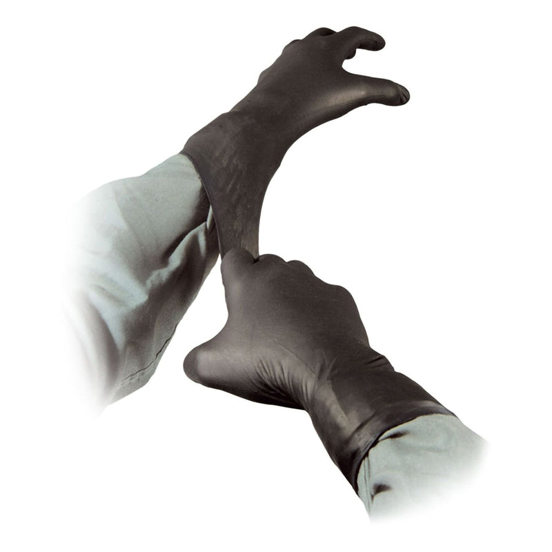 Black Talon® Extended Cuff Length Exam Glove, Medium, Black, 1 Pack of 25 () - Img 3