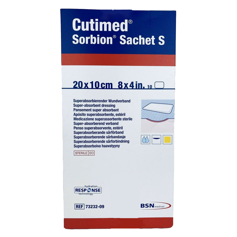 Cutimed® Sorbion® Sachet S Wound Dressing, 4 x 8 Inch, 1 Box of 10 (Advanced Wound Care) - Img 1