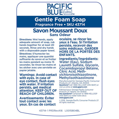 SOAP, FOAM REFILL F/DSPN PACIFIC BLU 1200ML (4/CS) (Skin Care) - Img 8