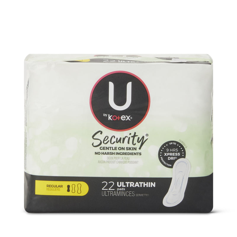 U by Kotex® Security® Ultra Thin Pad, Regular Absorbency, 1 Case of 176 (Feminine Protection) - Img 3