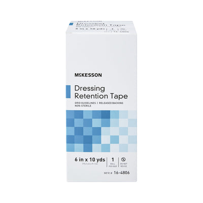 McKesson Nonwoven Fabric / Printed Release Paper Dressing Retention Tape, 6 Inch x 10 Yard, White, 1 Box (General Wound Care) - Img 2