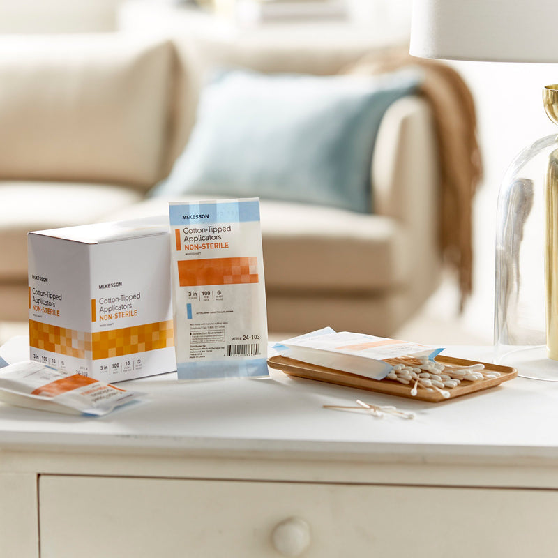 McKesson Nonsterile Cotton-Tip Swabsticks, 3 Inch, 1 Box of 10 (General Wound Care) - Img 5