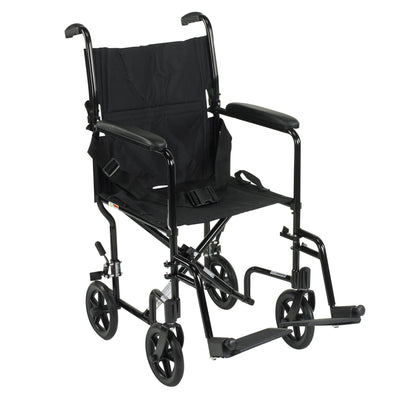 drive™ Lightweight Transport Chair, Black, 17-Inch Seat Width, 1 Each (Mobility) - Img 1