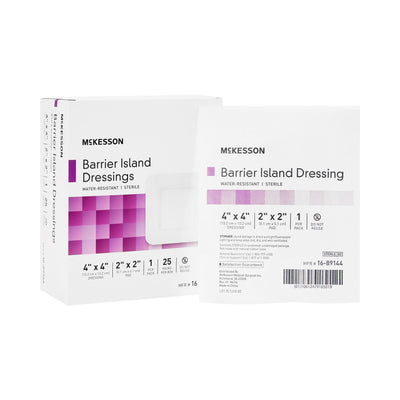 McKesson Composite Barrier Island Dressing, 4 x 4 Inch, 1 Box of 25 (Advanced Wound Care) - Img 1