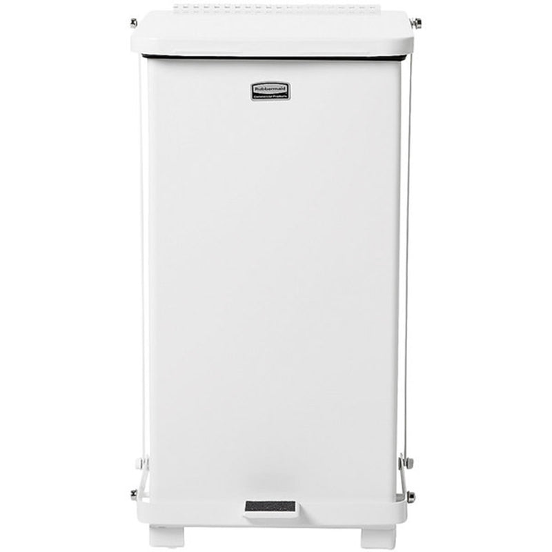 CAN, TRASH RUBBERMAID DEFENDERSTEEL STEP ON SQ WHT 12GL (Waste Receptacles) - Img 2