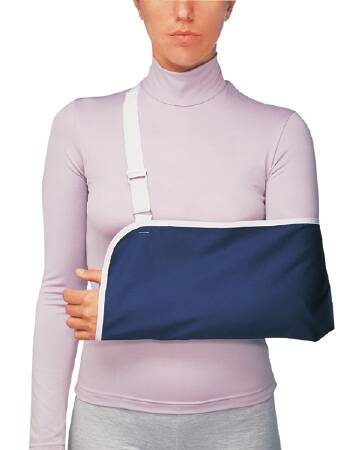 ProCare® Deep Pocket Economy Blue / White Polyester / Cotton Arm Sling, Medium, 1 Each (Immobilizers, Splints and Supports) - Img 1