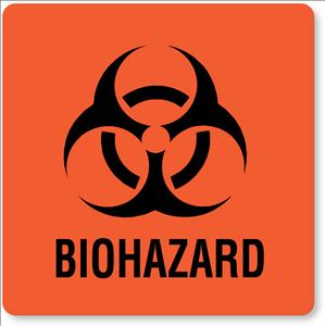 UAL™ Biohazard / Symbol Pre-Printed Label, 3 x 3 Inch, 1 Pack of 20 (Labels) - Img 1