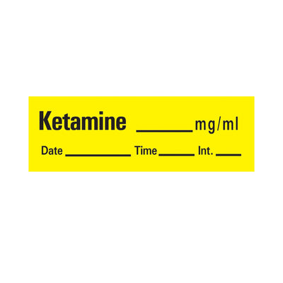 Timemed Pre-Printed Label, Ketamine_mg/mL Date_Time_Int, 1 Roll (Labels) - Img 1