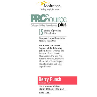 ProSource® Plus Berry Punch Protein Supplement, 32-ounce Bottle, 1 Case of 4 (Nutritionals) - Img 4