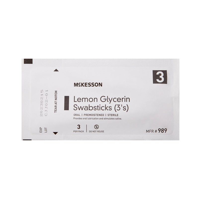 McKesson Oral Swabstick, Lemon Glycerin, Sterile, 1 Box of 25 (Mouth Care) - Img 3