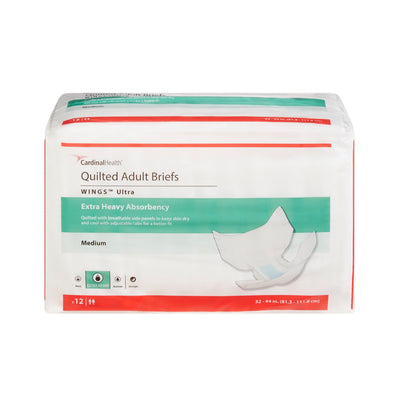 Wings™ Ultra Quilted Extra Heavy Absorbency Incontinence Brief, Medium, 1 Case of 96 () - Img 1