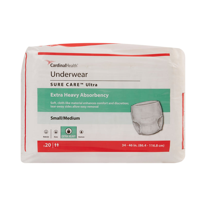 Sure Care™ Ultra Extra Heavy Absorbent Underwear, Medium, 1 Case of 80 () - Img 3