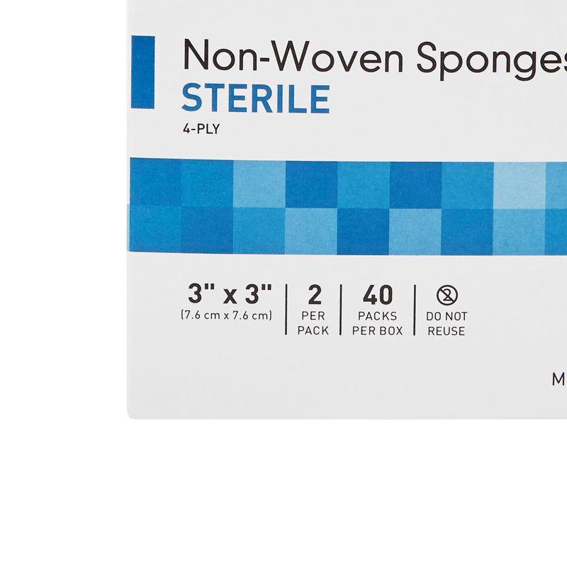 McKesson Sterile Nonwoven Sponge, 3 x 3 Inch, 1 Box of 40 (General Wound Care) - Img 3