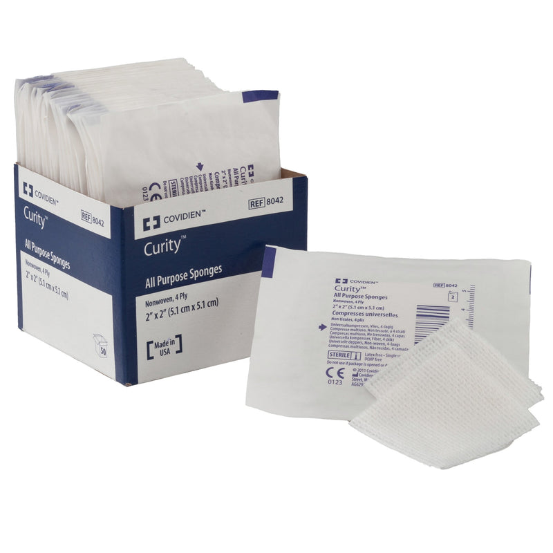 Curity™ Sterile Nonwoven Sponge, 3 x 3 Inch, 1 Case of 2400 (General Wound Care) - Img 1