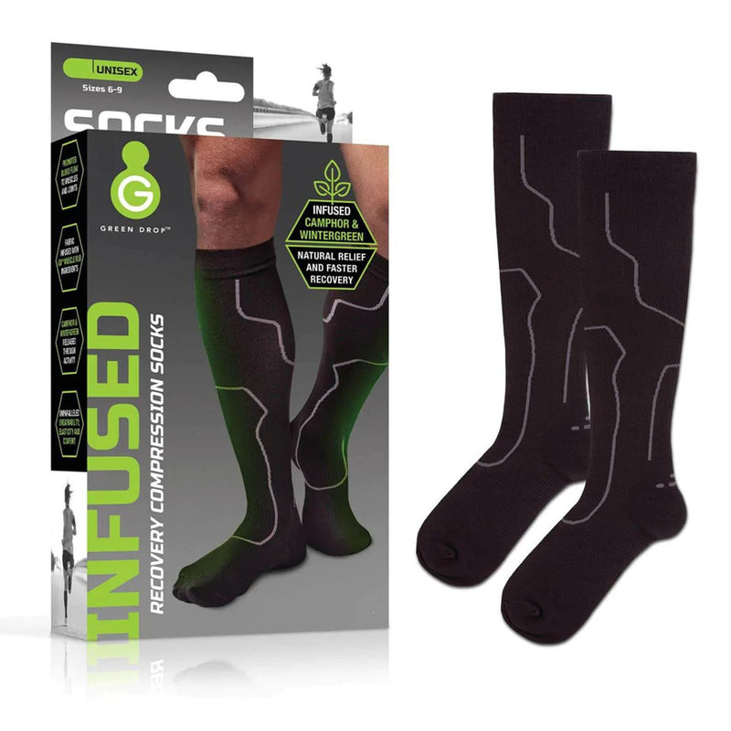 Green Drop Compression Socks - Medical-Grade Infused Support, L/XL, 1 Box of 48 (Compression Garments) - Img 1