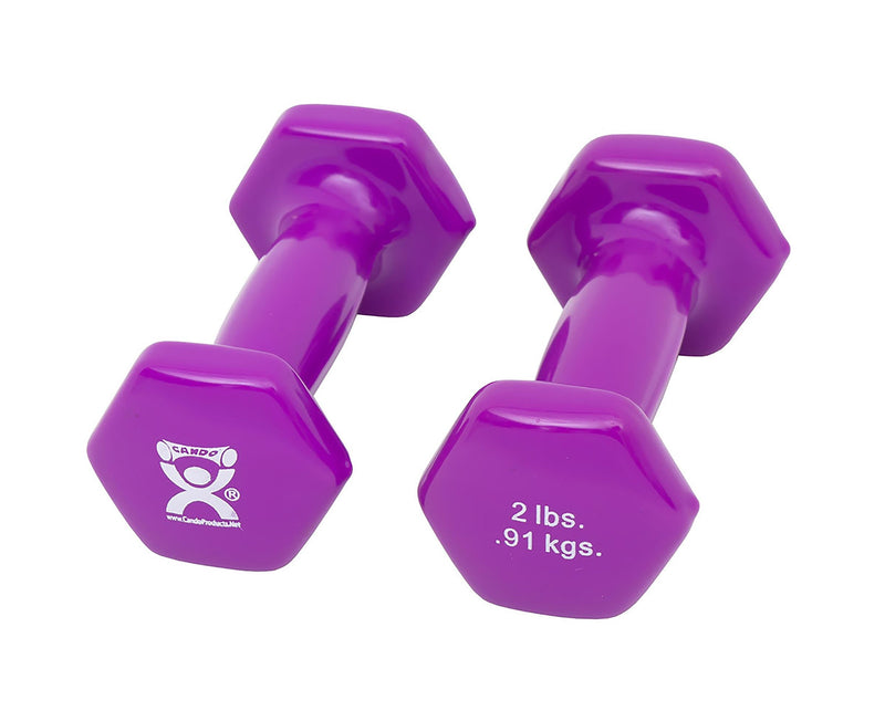 CanDo® Vinyl Coated Dumbbell, Violet, 2 lbs., Pair, 1 Pair (Exercise Equipment) - Img 1