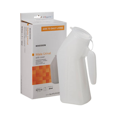 McKesson Male Urinal with Cover, 1 Case of 6 (Urinals) - Img 1