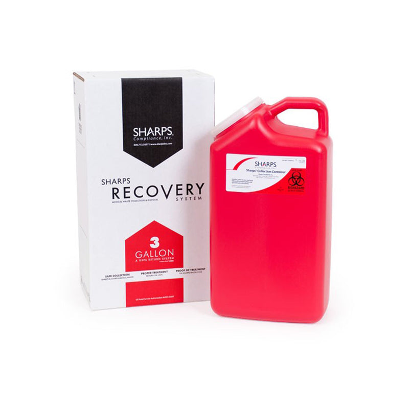 Sharps Recovery System™ Mailback Sharps Container, 3 Gallon, 17 x 6 x 9 Inch, 1 Each () - Img 1