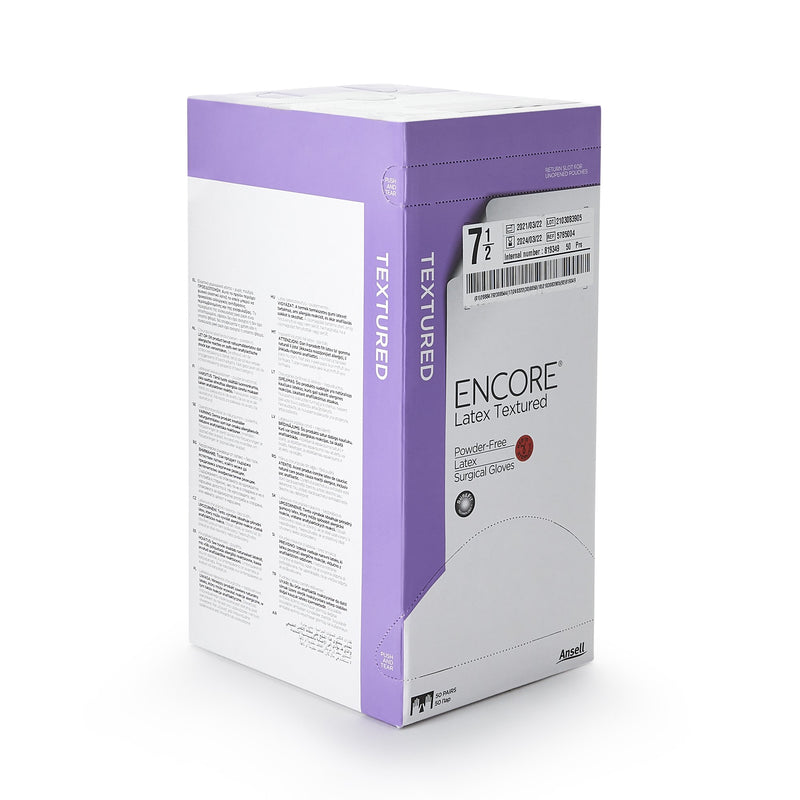 Encore® Latex Textured Surgical Glove, Size 7.5, Ivory, 1 Box of 50 () - Img 2