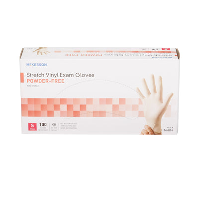 McKesson Stretch Vinyl Exam Glove, Small, Ivory, 1 Box of 100 () - Img 2