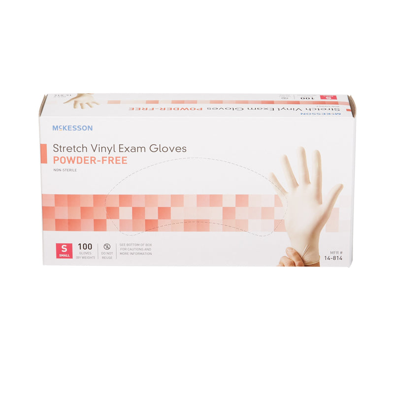 McKesson Stretch Vinyl Exam Glove, Small, Ivory, 1 Box of 100 () - Img 2
