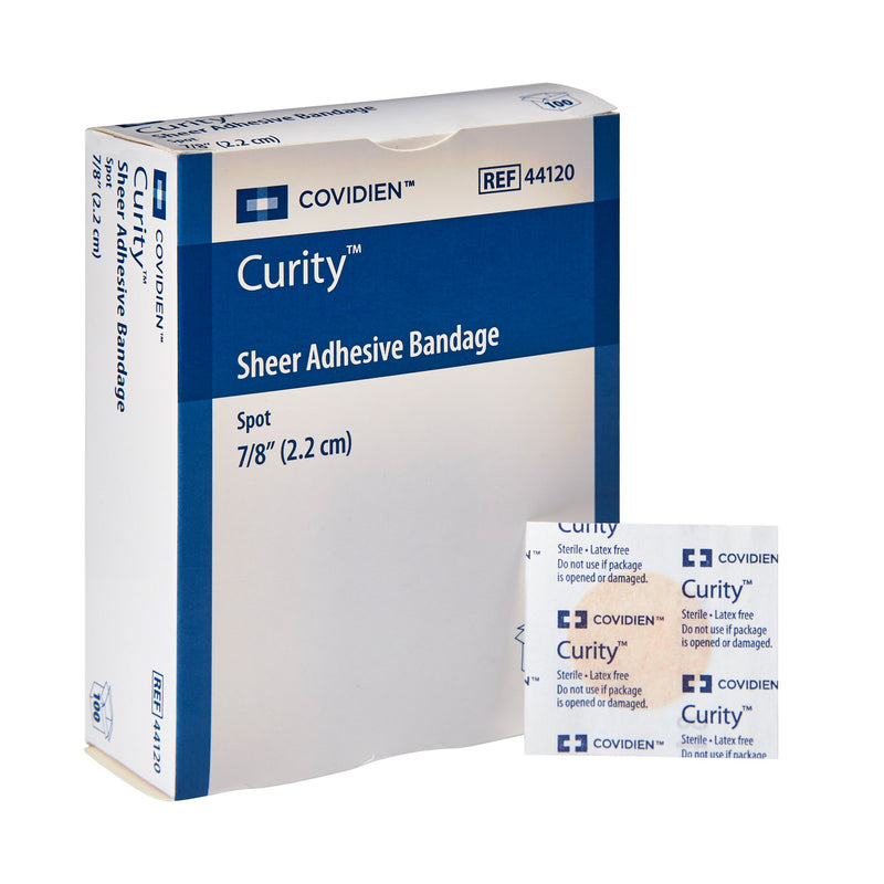 Curity™ Sheer Adhesive Spot Bandage, 7/8-Inch Diameter, 1 Box of 100 (General Wound Care) - Img 1