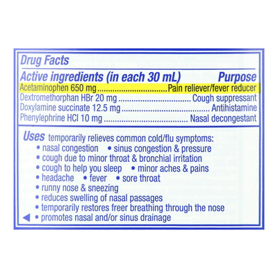 NyQuil Severe Cold & Flu Liquid, 12-ounce Bottle, 1 Each (Over the Counter) - Img 5