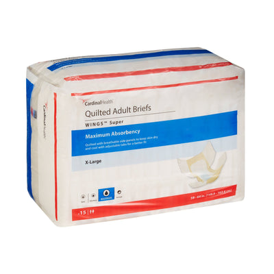 Wings™ Super Quilted Maximum Absorbency Incontinence Brief, Extra Large, 1 Case of 60 () - Img 3