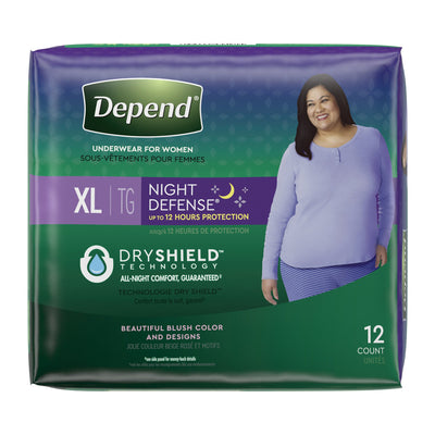 Depend® Night Defense® Maximum Absorbent Underwear, Extra Large, 1 Case of 24 () - Img 1